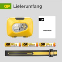 LED Stirnlampe CH42 gelb  inkl. Batterien